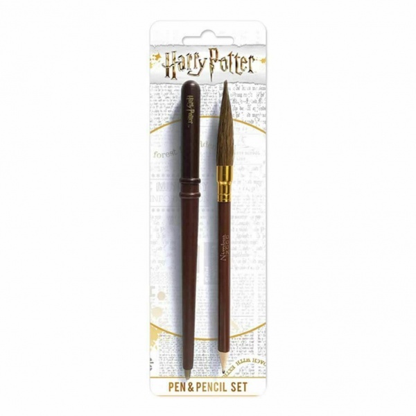 Harry Potter Wand & Broom Pen & Pencil Set