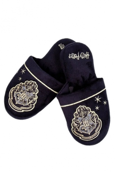 Harry Potter Gold Hogwarts Crest Mule Slippers